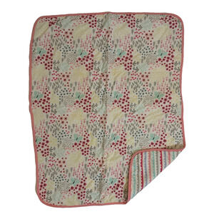 Parents Choice Walmart Floral Flower Pink Blue Butterfly Scallop Baby Blanket
